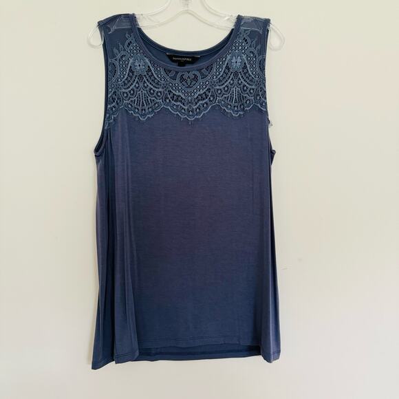 Banana Republic Womens Lace Smokey Blue Gray Sleeveless Tank Top Size XS - Picture 6 of 11